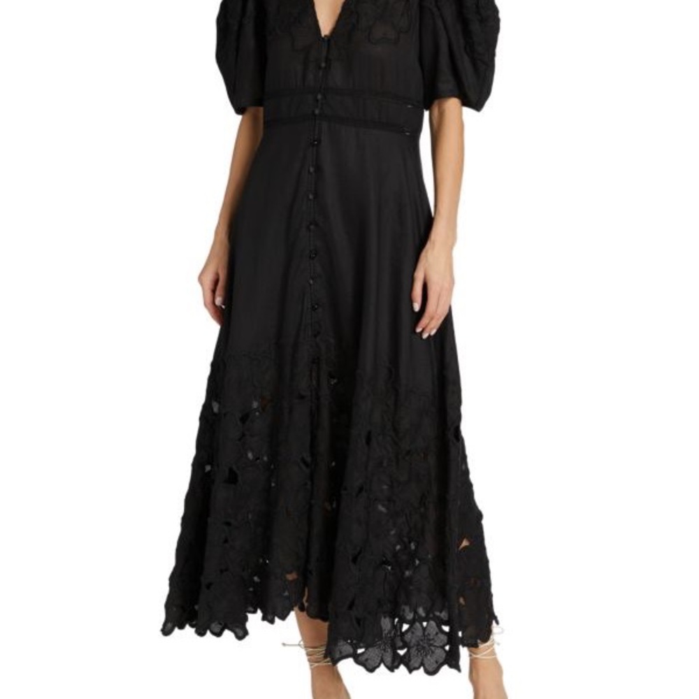 Veronica Beard Hope Embroidered Black Dress 4